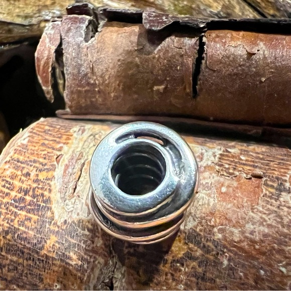 Authentic Pandora Charm Two Tone Ring Cluster CharmSilver and 14K Gold Knot Love - Picture 6 of 10